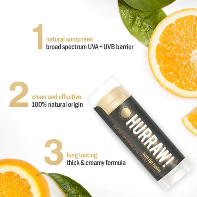 Hurraw Lip Balm SPF15 Tangerine Chamomile-Hurraw-Hello Charlie