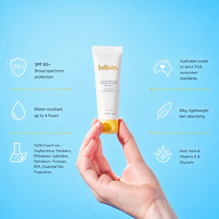 Lullaby SPF50+ Sensitive Skin Sunscreen – Travel Size 30g