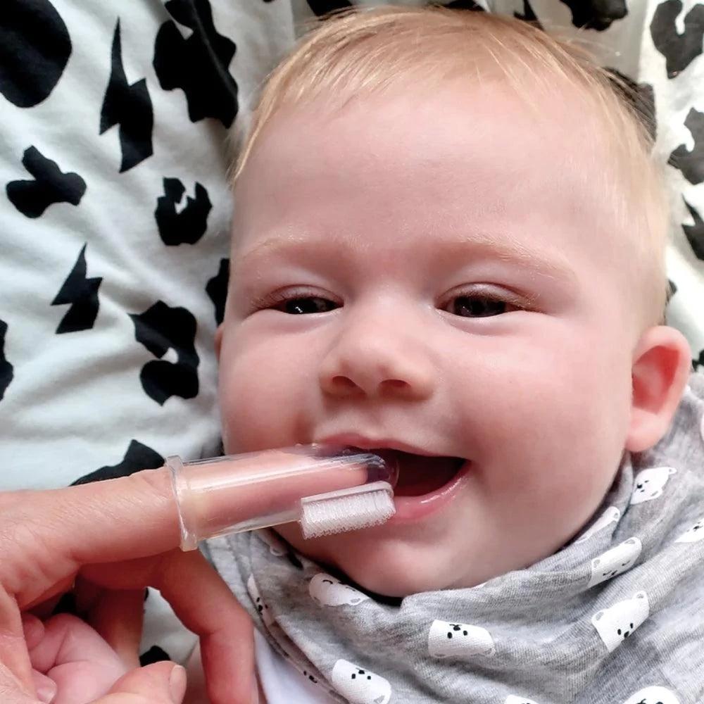 Rubber finger hot sale toothbrush for babies