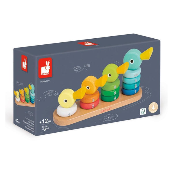 Janod Duck Family Wooden Stacking Toy--Hello-Charlie