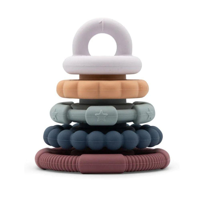Jellystone Designs Silicone Rainbow Stacker & Teething Toy - Earth-Jellystone Designs-Hello Charlie
