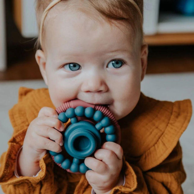 Jellystone Designs Silicone Rainbow Stacker & Teething Toy - Earth-Jellystone Designs-Hello Charlie