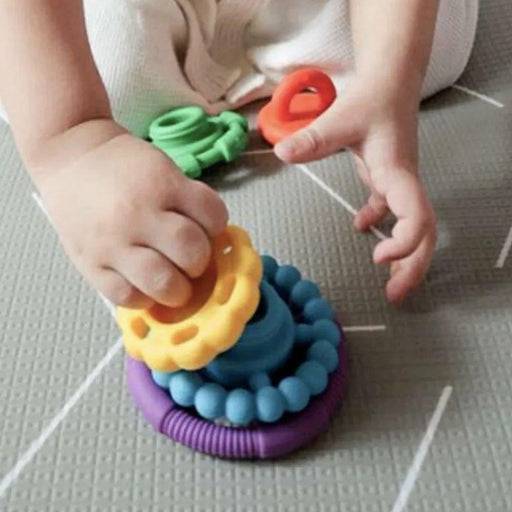 Jellystone Designs Silicone Rainbow Stacker & Teething Toy - Rainbow Bright - Hello Charlie