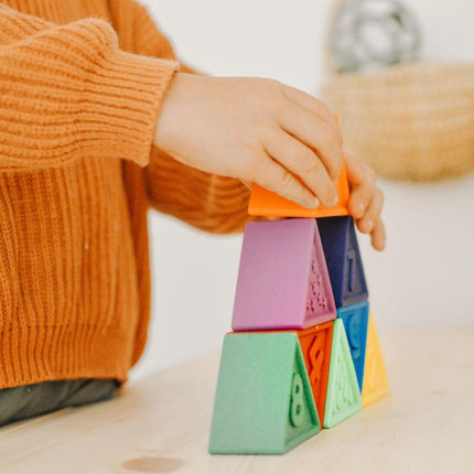 Jellystone Designs Triblox Silicone Triangle Blocks - Rainbow Bright-Jellystone Designs-Hello Charlie
