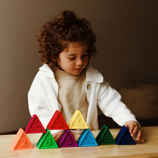 Jellystone Designs Triblox Silicone Triangle Blocks - Rainbow Bright - Hello Charlie