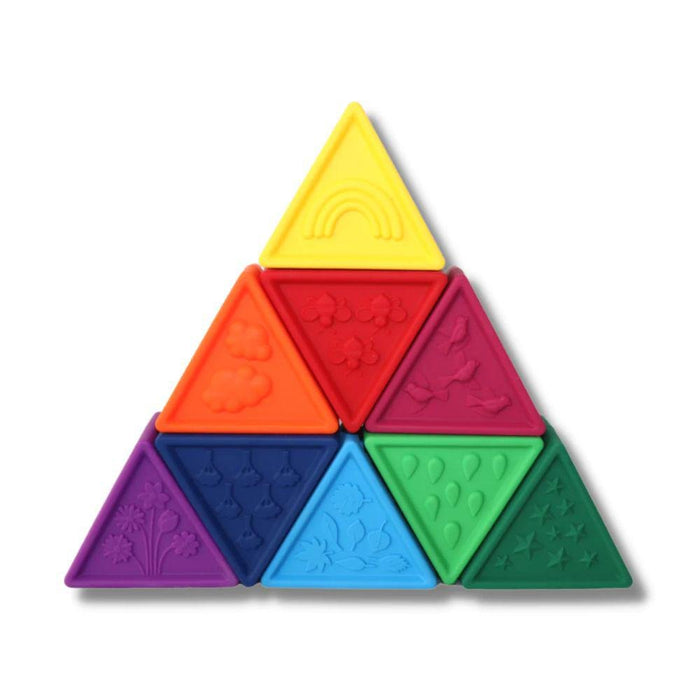 Jellystone Designs Triblox Silicone Triangle Blocks - Rainbow Bright - Hello Charlie