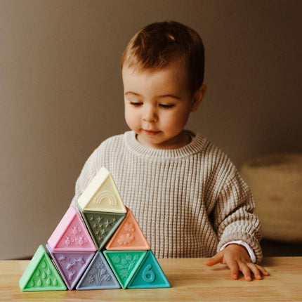 Jellystone Designs Triblox Silicone Triangle Blocks - Rainbow Pastel-Jellystone Designs-Hello Charlie