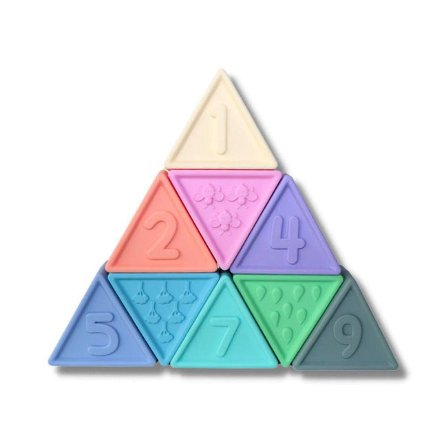 Jellystone Designs Triblox Silicone Triangle Blocks - Rainbow Pastel-Jellystone Designs-Hello Charlie