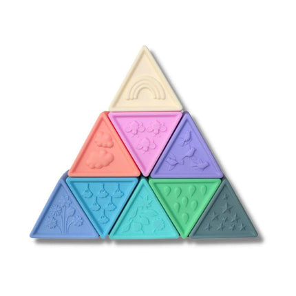 Jellystone Designs Triblox Silicone Triangle Blocks - Rainbow Pastel-Jellystone Designs-Hello Charlie