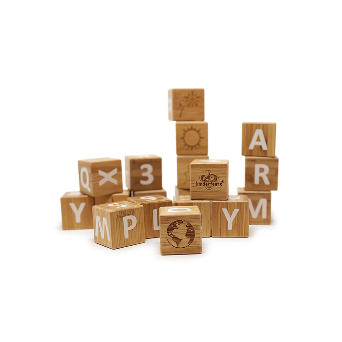 Kinderfeets Bamboo Alphabet Blocks--Hello-Charlie