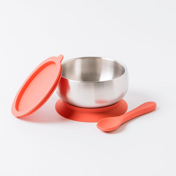 Lion & Lady 18/8 Stainless Steel Feeding Bowl with Silicone Suction Base - Hello Charlie