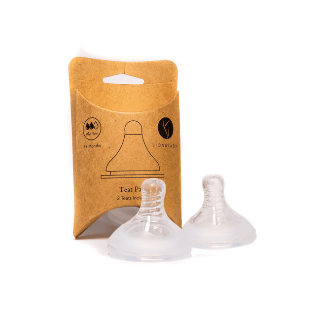Lion & Lady Anti Colic Silicone Teats Twin Pack - Medium Flow-Lion & Lady-Hello Charlie