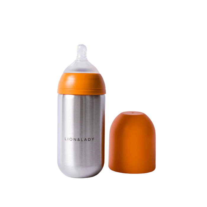 Lion & Lady Stainless Steel Feeding Bottle 400ml - Burnt Orange - Hello Charlie