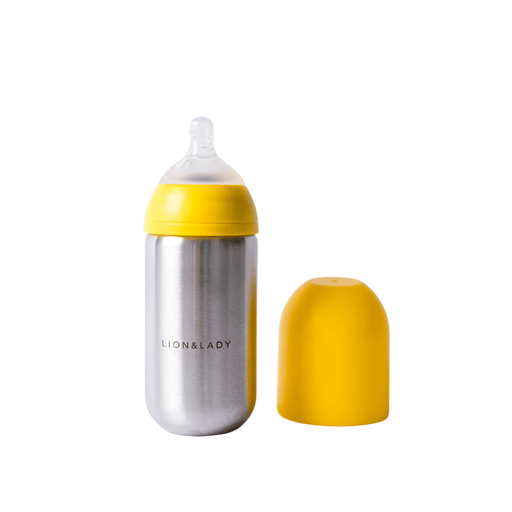 Lion & Lady Stainless Steel Feeding Bottle 400ml - Buttercup Yellow - Hello Charlie