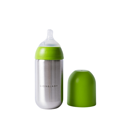 Lion & Lady Stainless Steel Feeding Bottle 400ml - Green Apple - Hello Charlie