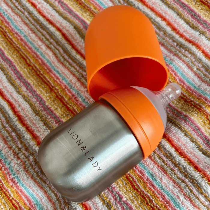 Lion & Lady Stainless Steel Feeding Bottle Single 210ml - Burnt Orange - Hello Charlie