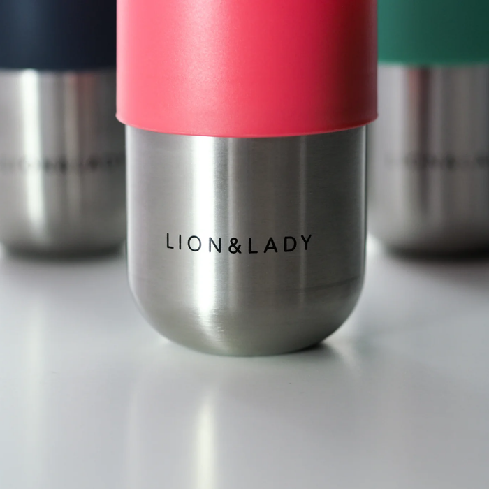 Lion & Lady Stainless Steel Feeding Bottle Single 210ml - Fuchsia Pink-Hello-Charlie