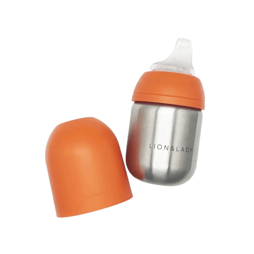 Lion & Lady Stainless Steel Sippy Cup 210ml - Burnt Orange - Hello Charlie