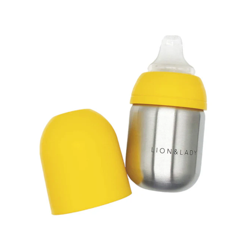 Lion & Lady Stainless Steel Sippy Cup 210ml - Buttercup Yellow-Hello-Charlie