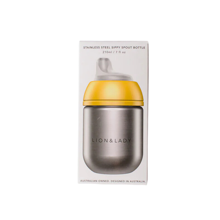 Lion & Lady Stainless Steel Sippy Cup 210ml - Buttercup Yellow-Hello-Charlie