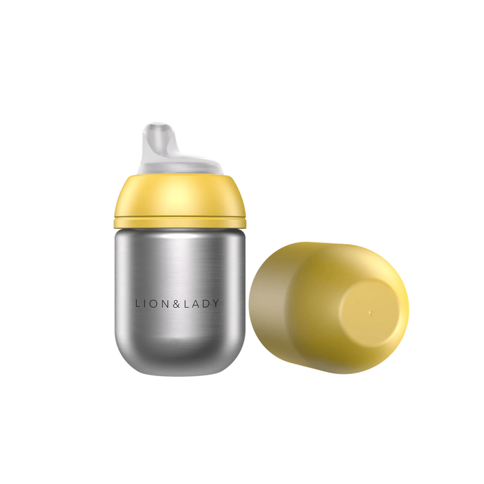 Lion & Lady Stainless Steel Sippy Cup 210ml - Buttercup Yellow - Hello Charlie