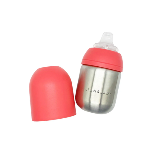Lion & Lady Stainless Steel Sippy Cup 210ml - Fuchsia Pink-Hello-Charlie