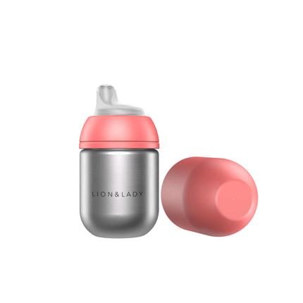 Lion & Lady Stainless Steel Sippy Cup 210ml - Fuchsia Pink-Lion & Lady-Hello Charlie