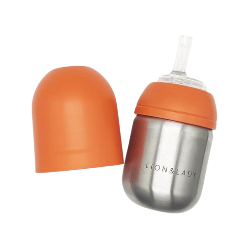 Lion & Lady Toddler Stainless Steel Straw Cup 210ml - Burnt Orange - Hello Charlie