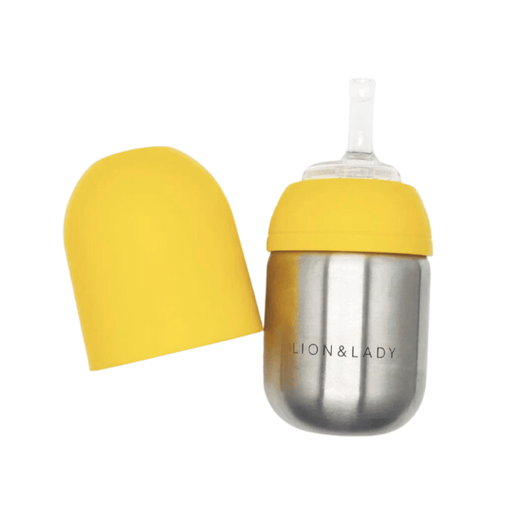 Lion & Lady Toddler Stainless Steel Straw Cup 210ml - Buttercup Yellow - Hello Charlie