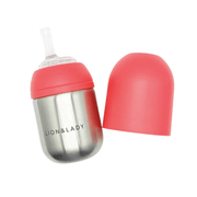 Lion & Lady Toddler Stainless Steel Straw Cup 210ml - Fuchsia Pink-Lion & Lady-Hello Charlie
