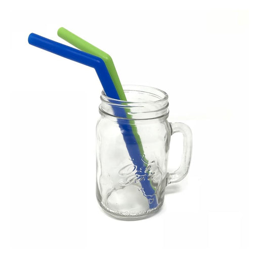 Little Mashies Reusable Silicone Straws with Cleaning Brush - Blue & Green--Hello-Charlie