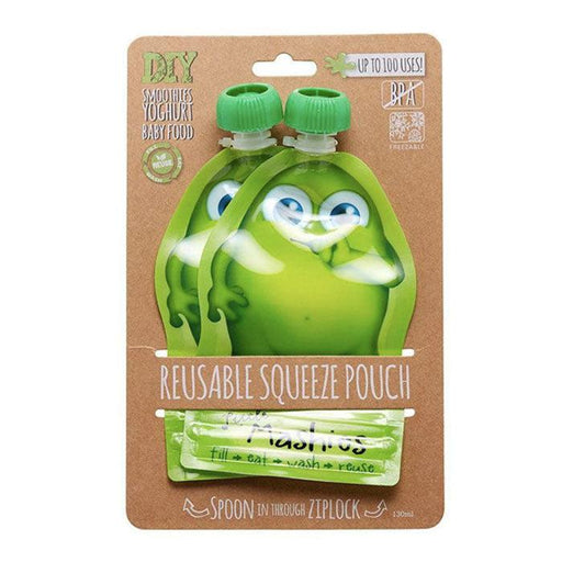 Little Mashies Reusable Squeeze Pouch - Pack of 2-Green-Hello-Charlie