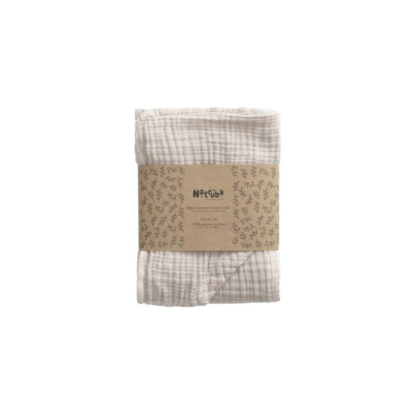 Natruba Organic Muslin Hooded Baby Towel-Creme-Hello-Charlie