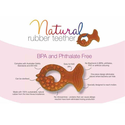 Natural Rubber Soothers - Fish Teether-Natural Rubber Soothers-Single Pack-Hello Charlie