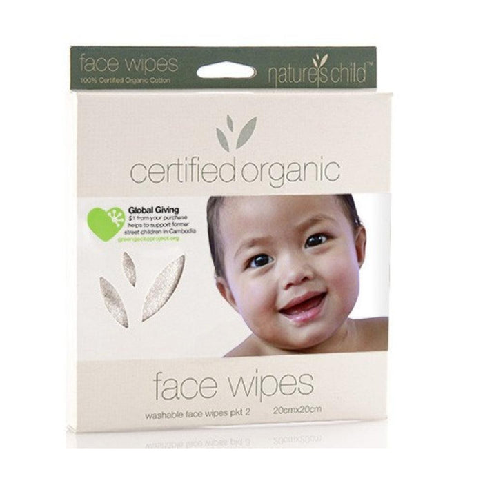 Nature's Child Certified Organic Cotton Baby Face Wipes - Hello Charlie