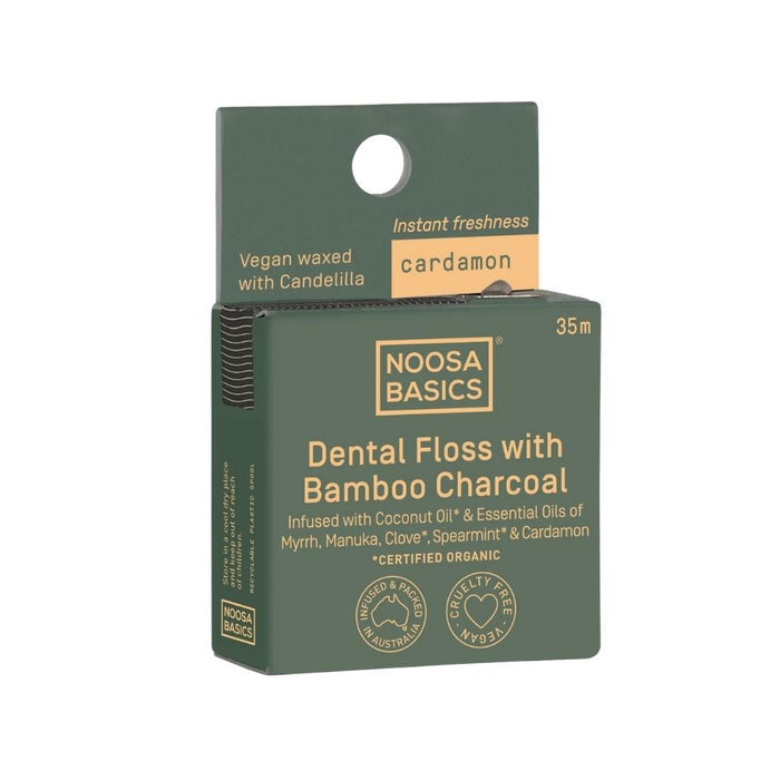 Noosa Basics Dental Floss with Activated Charcoal - Cardamon - Hello Charlie