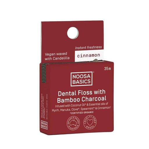 Noosa Basics Dental Floss with Activated Charcoal - Cinnamon - Hello Charlie