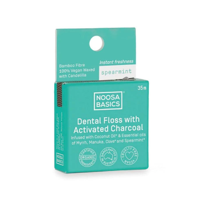 Noosa Basics Dental Floss with Activated Charcoal - Spearmint - Hello Charlie