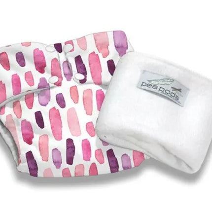 Pea Pods One Size Nappies-Pea Pods-Pink Watercolour-Hello Charlie