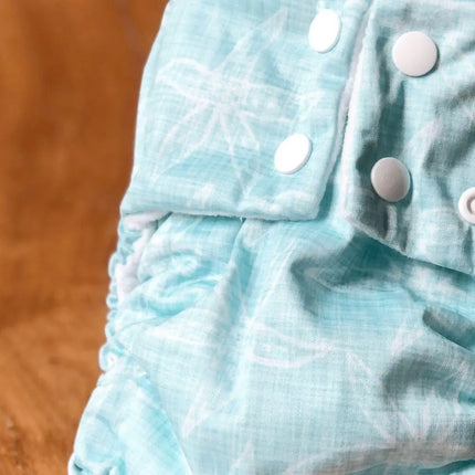 Pea Pods One Size Nappies-Pea Pods-Aqua Blue-Hello Charlie