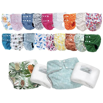 Pea Pods One Size Nappies-Pea Pods-Aqua Blue-Hello Charlie