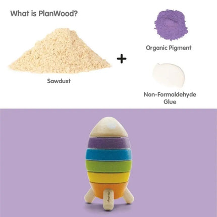 Plan Toys Rocket Wooden Stacking Toy-Plan Toys-Hello Charlie