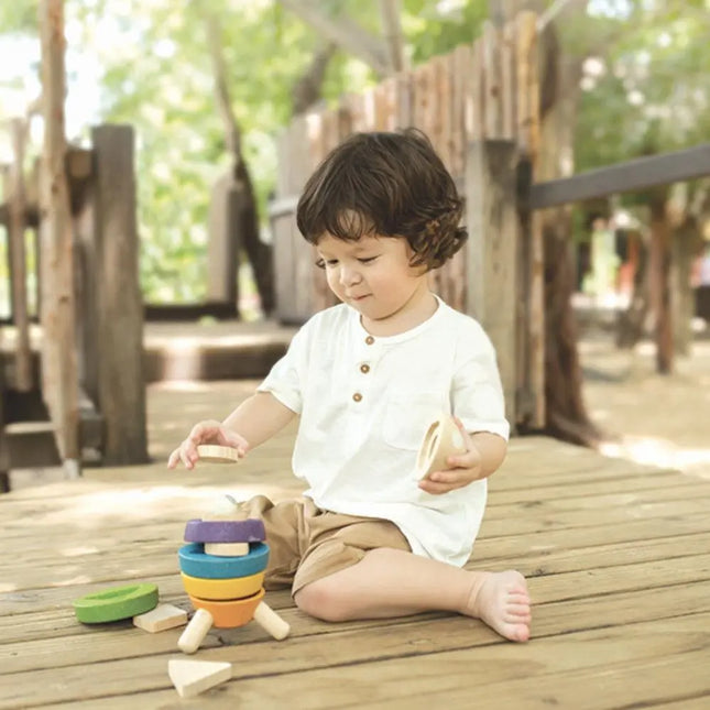Plan Toys Rocket Wooden Stacking Toy-Plan Toys-Hello Charlie