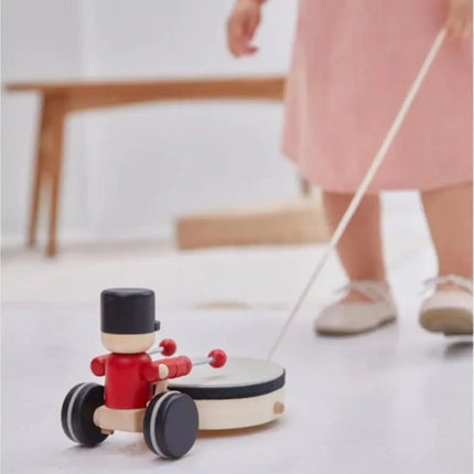 Plan Toys Wooden Pull Along Toy - Drummer-Plan Toys-Hello Charlie