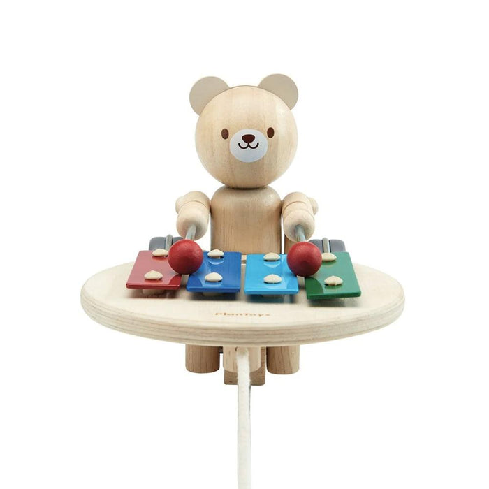 Plan Toys Wooden Pull Along Toy - Musical Bear--Hello-Charlie