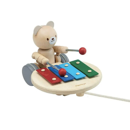Plan Toys Wooden Pull Along Toy - Musical Bear-Plan Toys-Hello Charlie