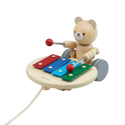 Plan Toys Wooden Pull Along Toy - Musical Bear-Plan Toys-Hello Charlie