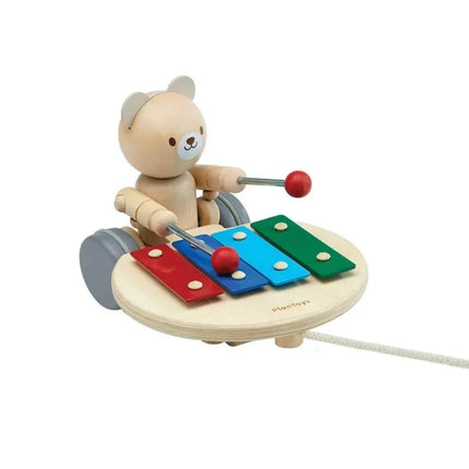 Plan Toys Wooden Pull Along Toy - Musical Bear-Plan Toys-Hello Charlie