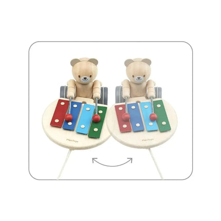 Plan Toys Wooden Pull Along Toy - Musical Bear-Plan Toys-Hello Charlie