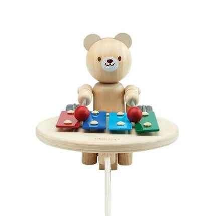 Plan Toys Wooden Pull Along Toy - Musical Bear-Plan Toys-Hello Charlie